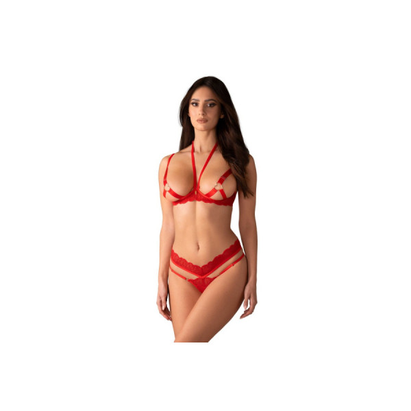 Cupide desir ensemble 2 pièces ouvert - Rouge